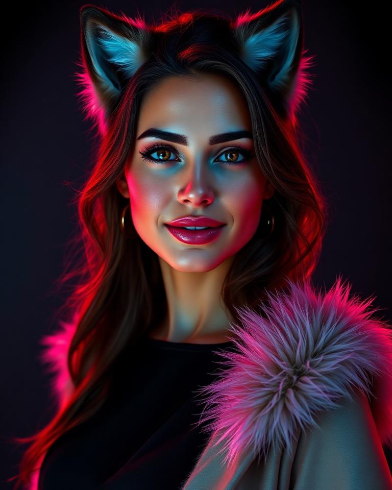 Iris AI furry model portrait on createaifurry